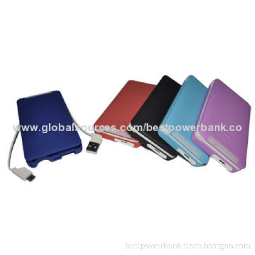 Multifunction Built-in Cable And Adapter 6,000mAh Power Banks, ABS Material With Surface Rubber Oil